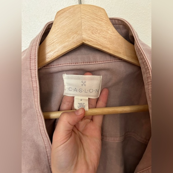 CASLON Nordstrom Twill pale pink shacket jacket size M - Picture 4 of 7
